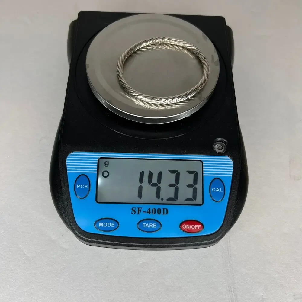 925 Sterling silver twisted hinged bangle bracelet - Picture 6 of 6